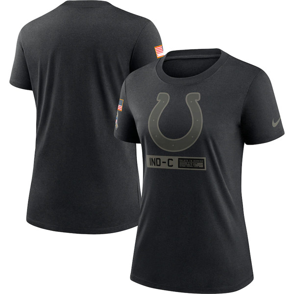 Women's Indianapolis Colts Black NFL 2020 Salute To Service Performance T-Shirt (Run Small)